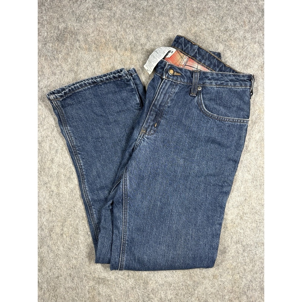 Carhartt Womens Lined Jeans 8x32 Blue Denim Flannel Lined Workwear Pants